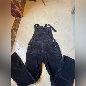 Black velvet like material overalls